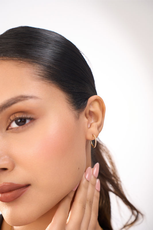Classic Mini Diamond Hoops - 18k Gold Plated