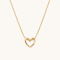 Open Heart Necklace - 18k Gold Plated