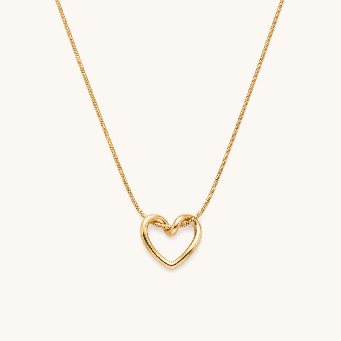 Open Heart Necklace - 18k Gold Plated