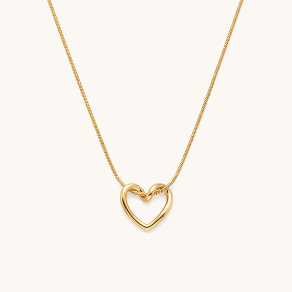 Open Heart Necklace - 18k Gold Plated