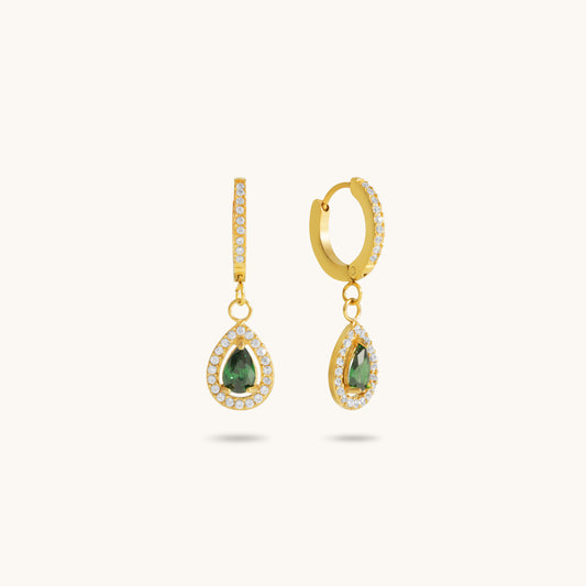 Niara Green Huggies - 18K Gold Plated