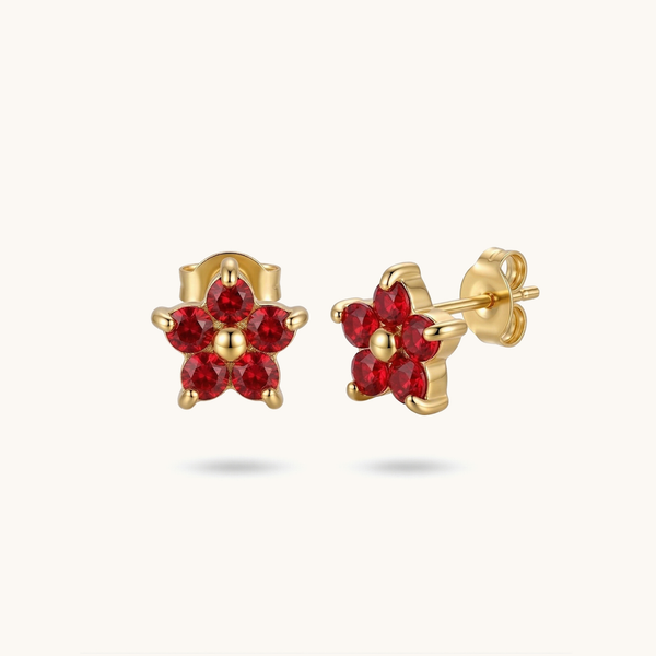 Crimson Studs - 18k Gold Plated
