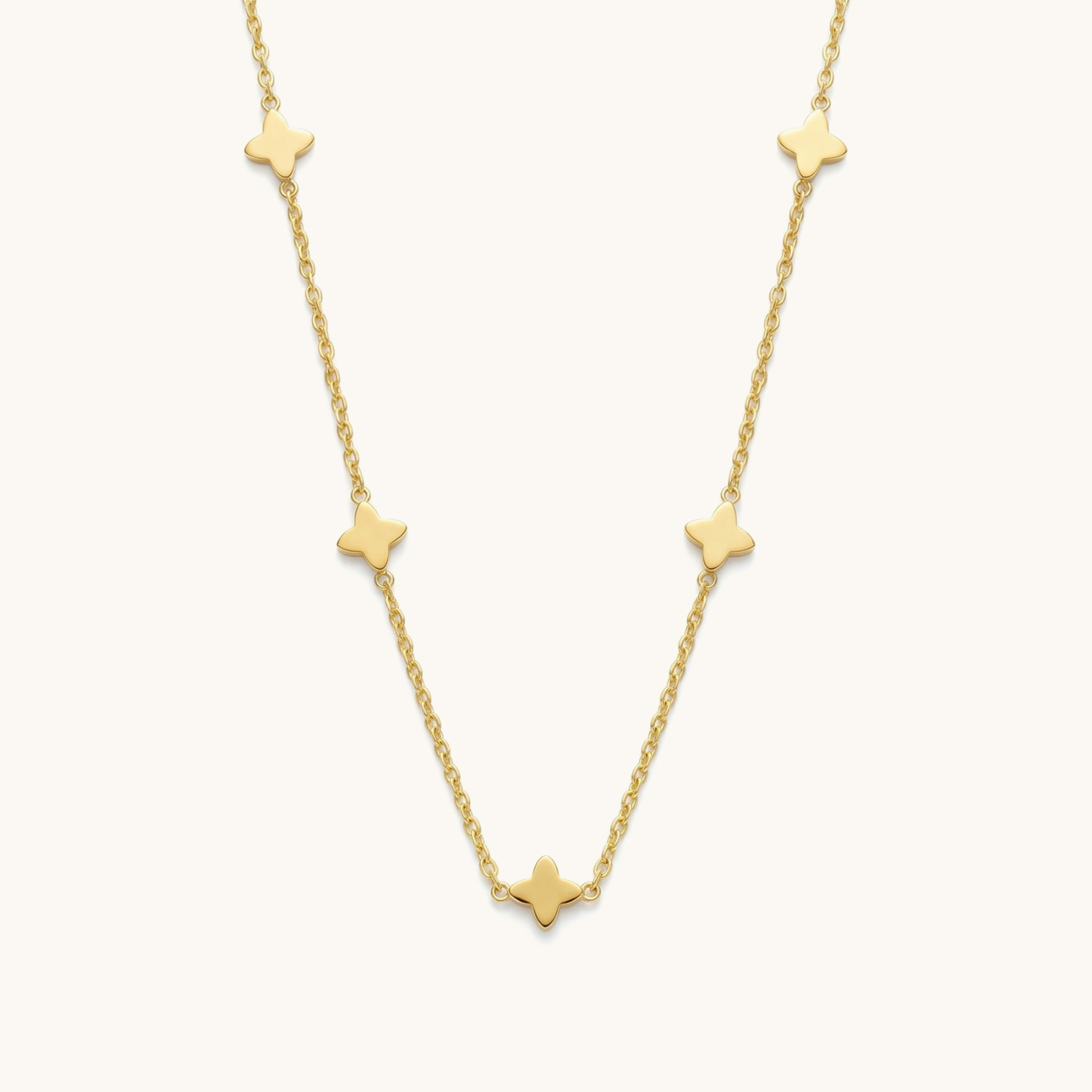 Astral Clover Necklace - 18k Gold Plated