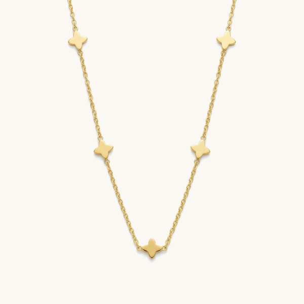 Astral Clover Necklace - 18k Gold Plated