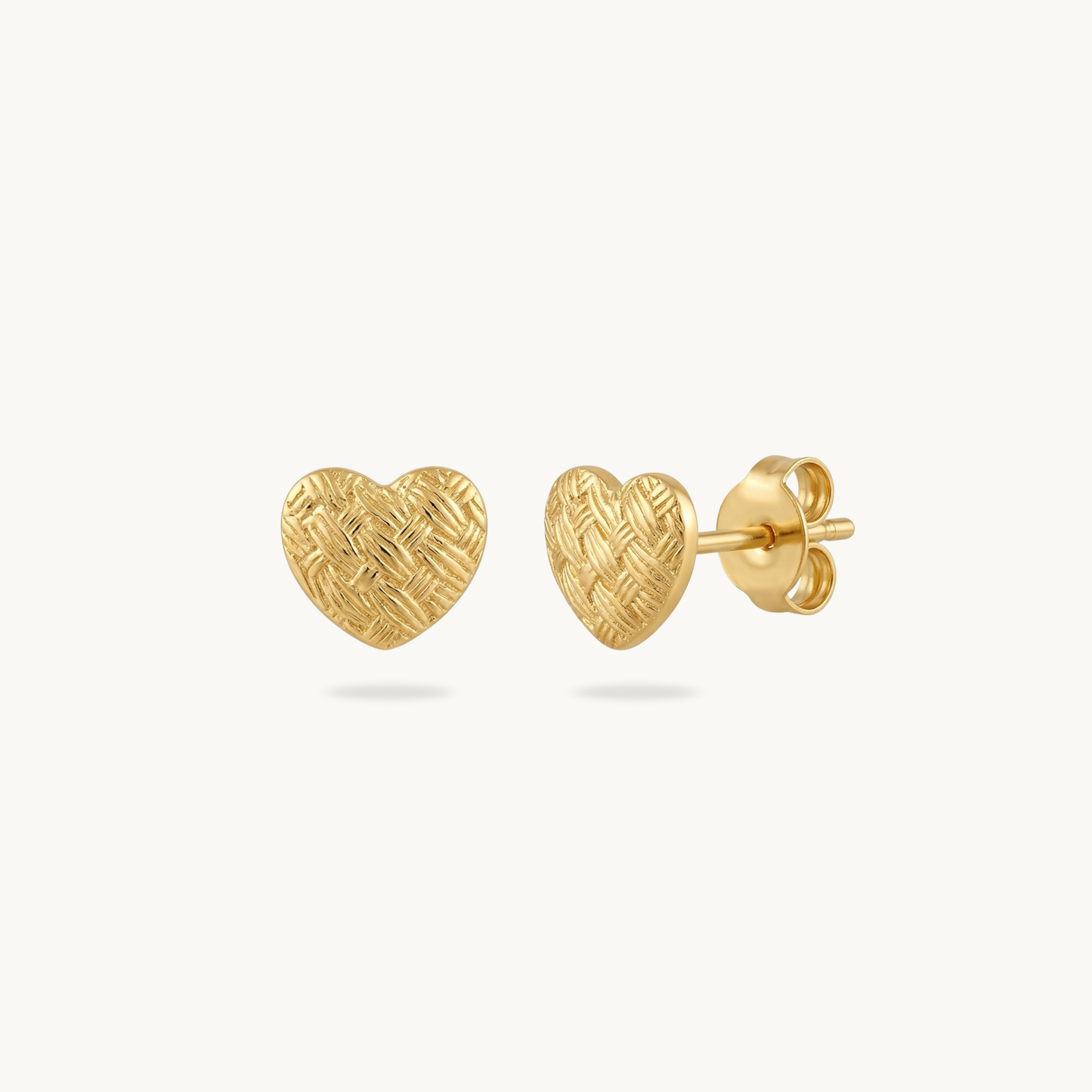 Etched Love Studs - 18k Gold Plated