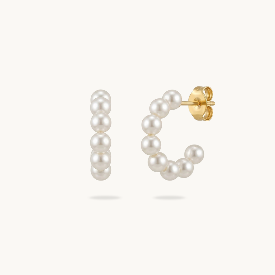 Oyster Hoops - 18k Gold Plated image 1