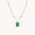 Raven Emerald Necklace - 18k Gold Plated