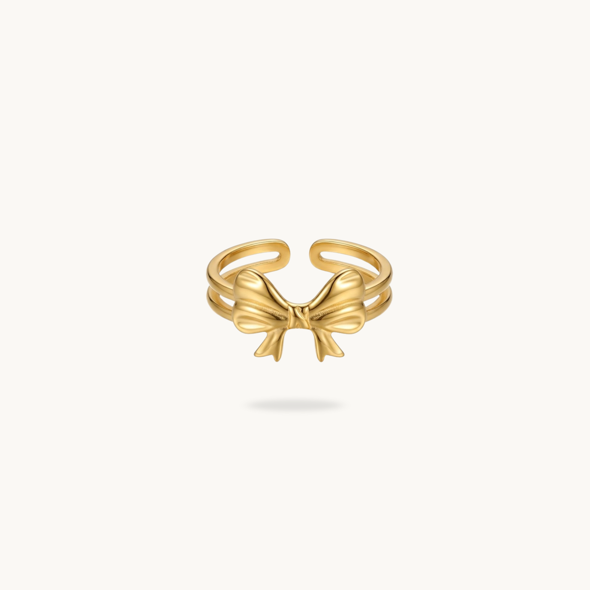 Bunny Bow Ring - 18K Gold Plated image 1