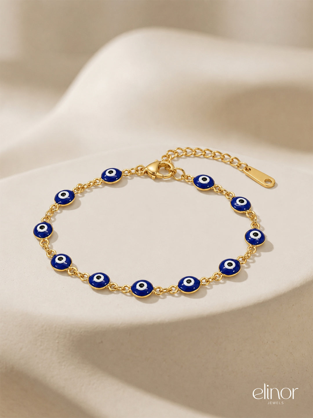 Midnight Evil Eye Bracelet -  18K Gold Plated