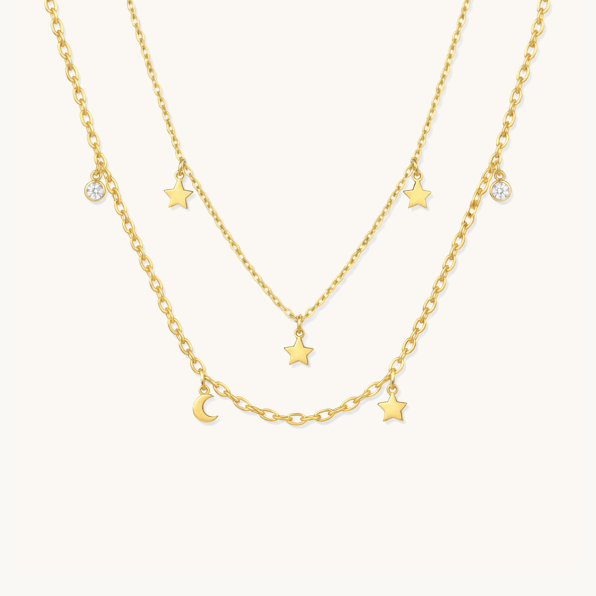 Starlace Layered Necklace-18K Gold Plated image 1