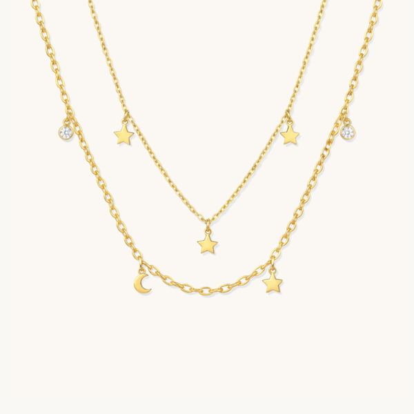Starlace Layered Necklace-18K Gold Plated