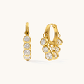 Solene Drop Hoops  - 18K Gold Plated