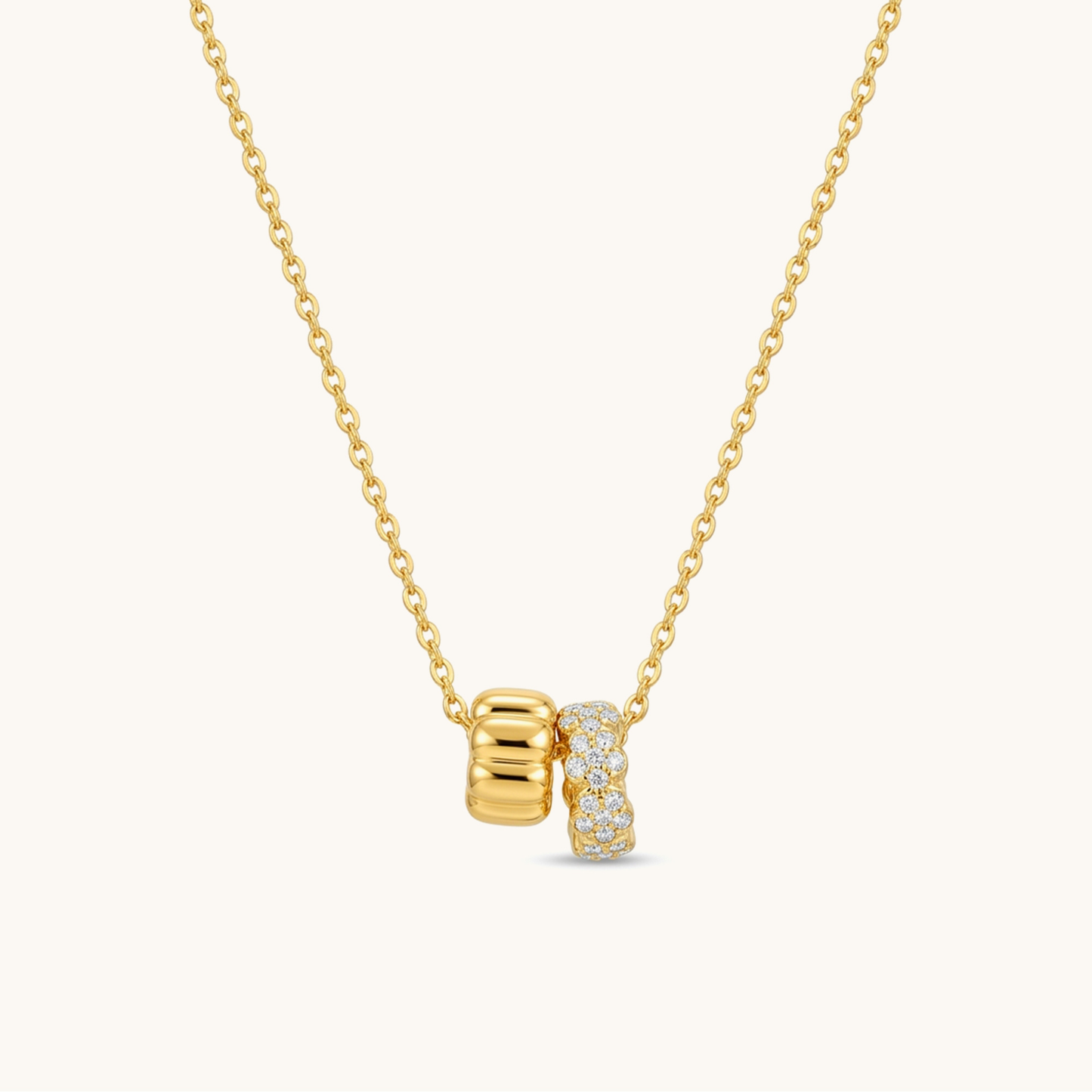 Twin spark necklace-18K Gold Plated