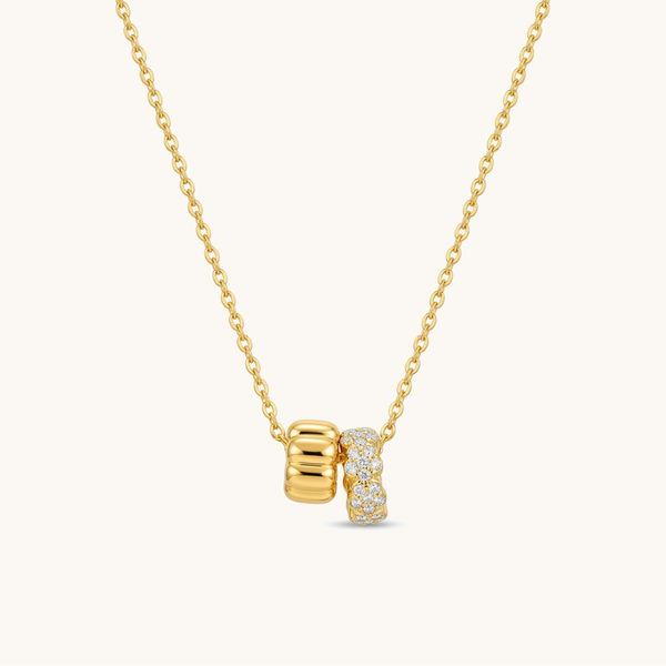Twin spark necklace-18K Gold Plated