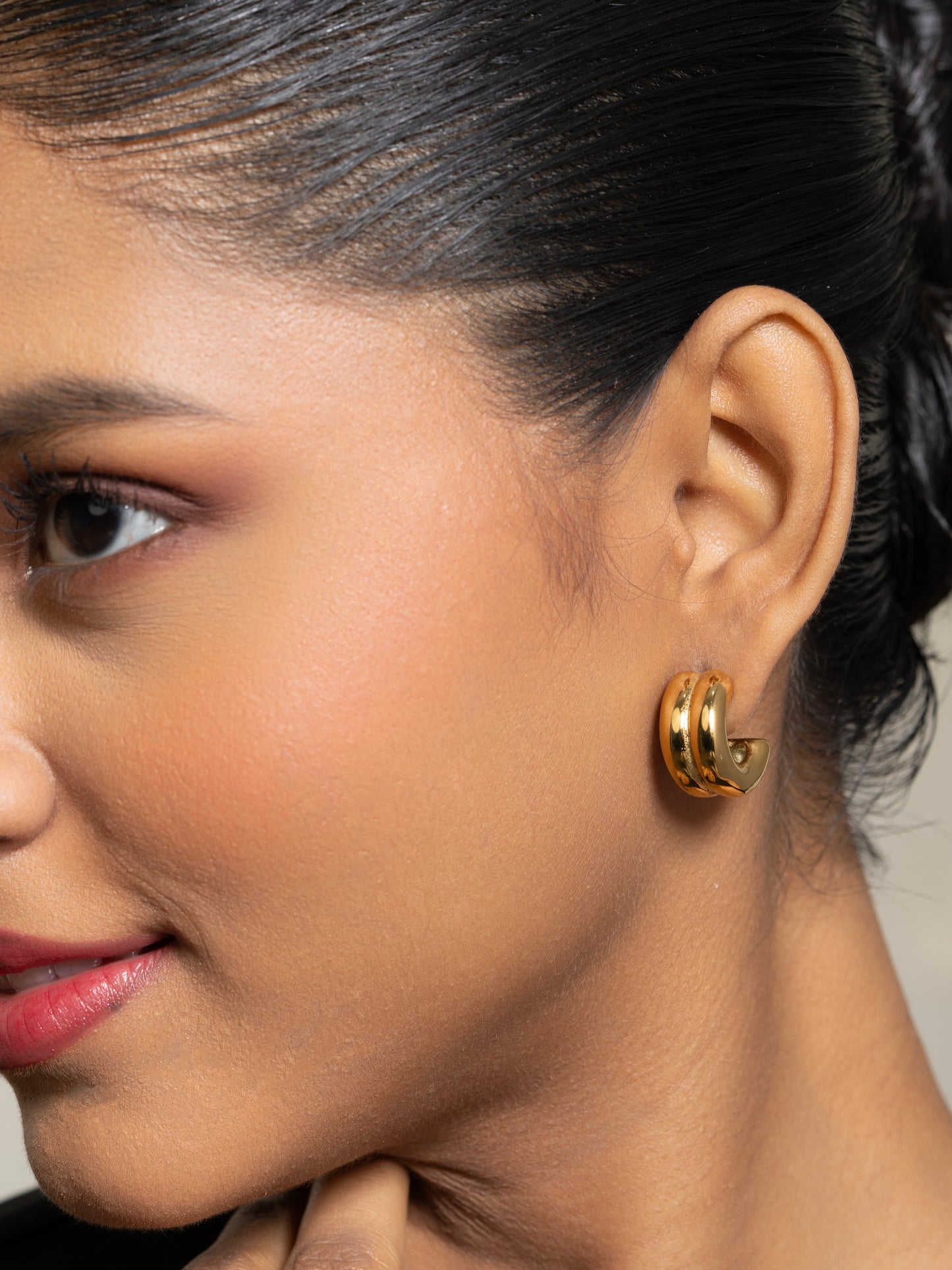 Double Hoop Earrings - 18K Gold Plated