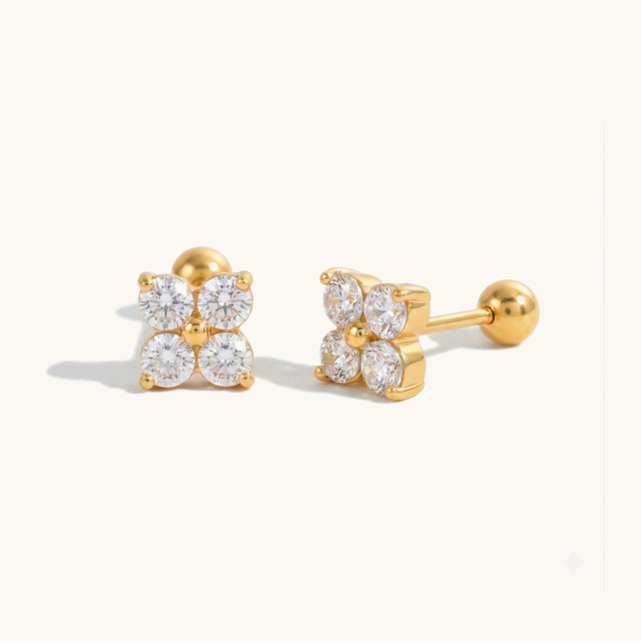 Blossom Studs- 18K Gold Plated image 1