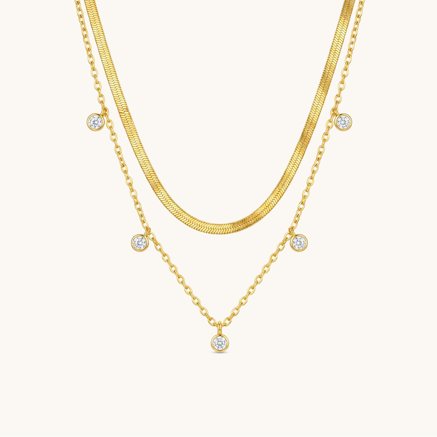 Delia Layered Necklace 18K Gold Plated image 1
