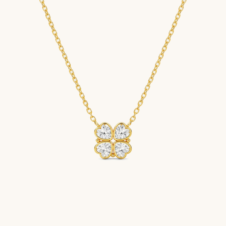 Crystal Clover 2-in-1 Magnetic Necklace - 18k Gold Plated image 1