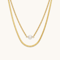 Layer Pearl Necklace -18K Gold Plated