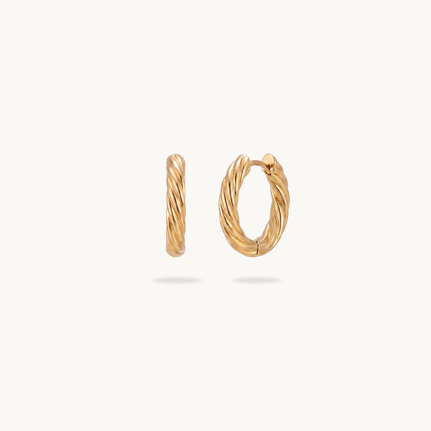 Twisted Mini Hoops – 18K Gold Plated