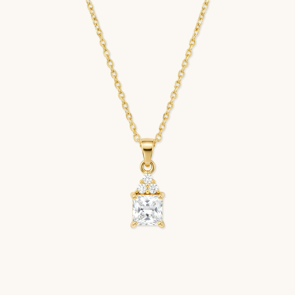 Daylight Solitaire Necklace - 18k Gold Plated image 1