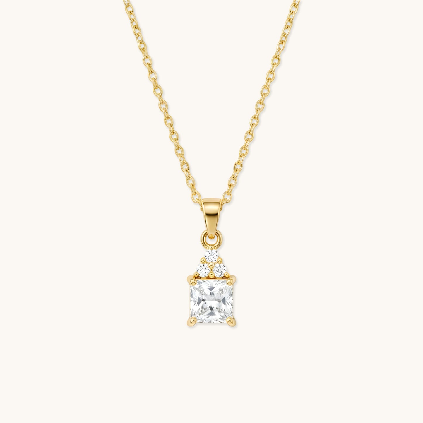 Daylight Solitaire Necklace - 18k Gold Plated
