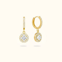 Classic Circle Diamond Huggies - 18K Gold Plated