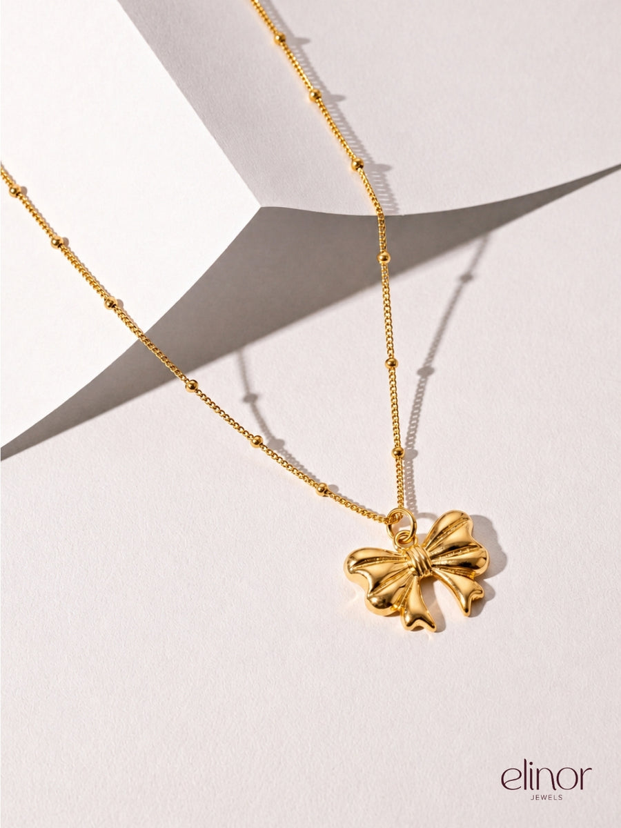 Bow Necklace - 18k Gold Plated image 3