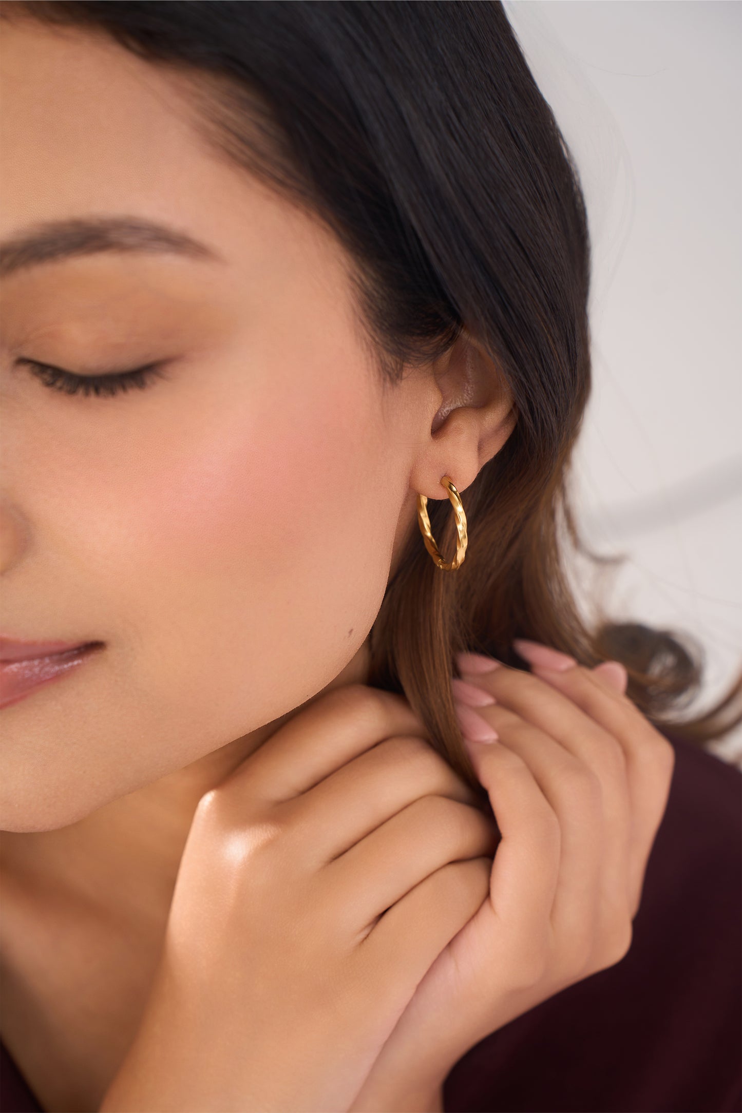 Everyday Hoop Earrings Set Of 2 - 18K Gold Plated
