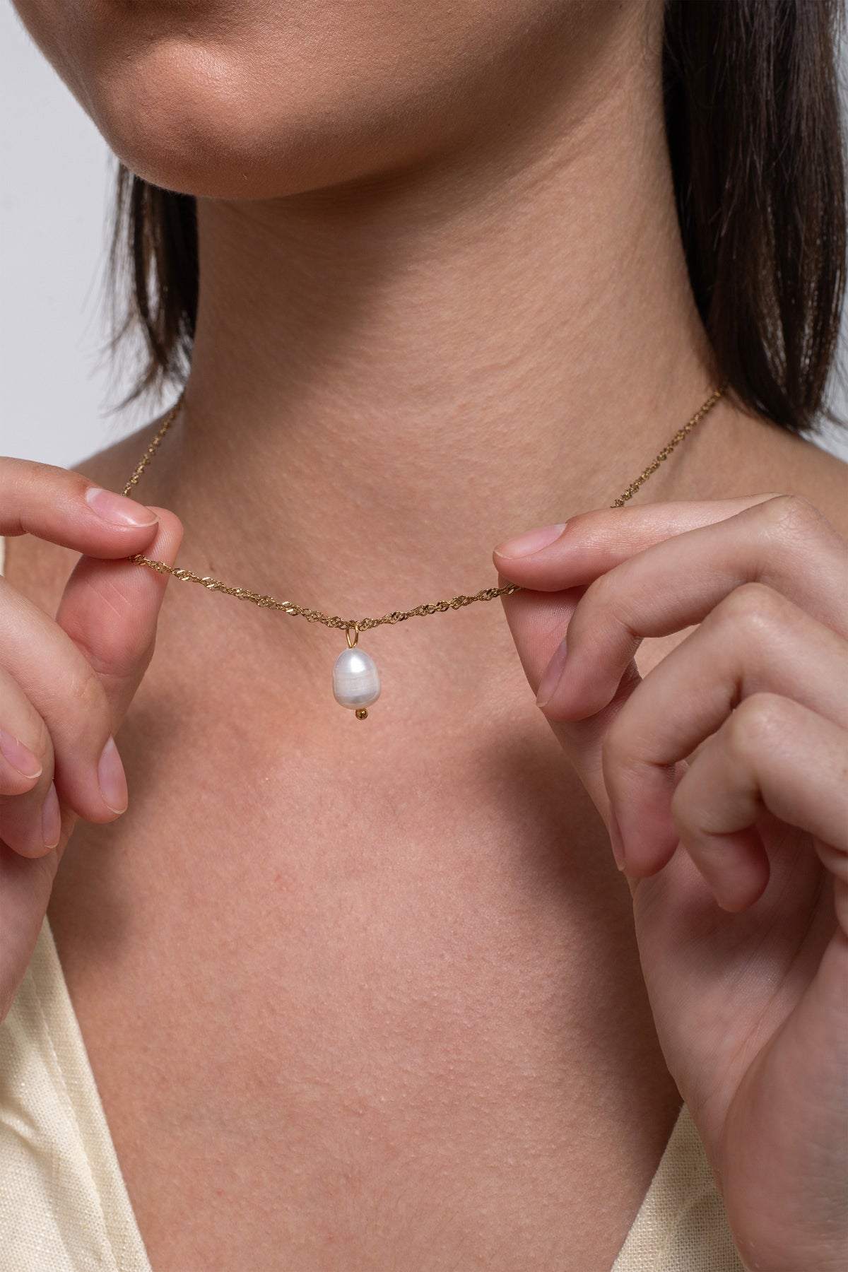 Elowen Pearl Necklace - 18K Gold Plated image 3