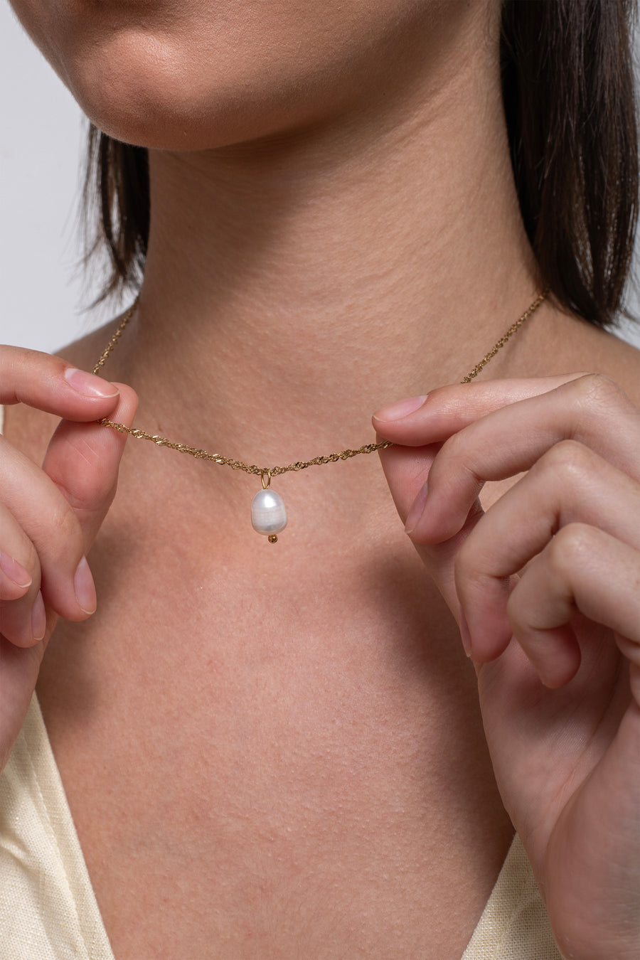 Elowen Pearl Necklace - 18K Gold Plated image 3