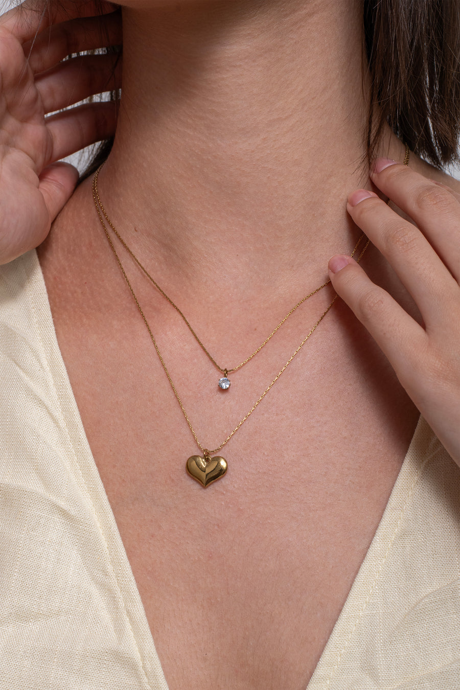 Heart Layered Necklace - 18K Gold Plated image 4
