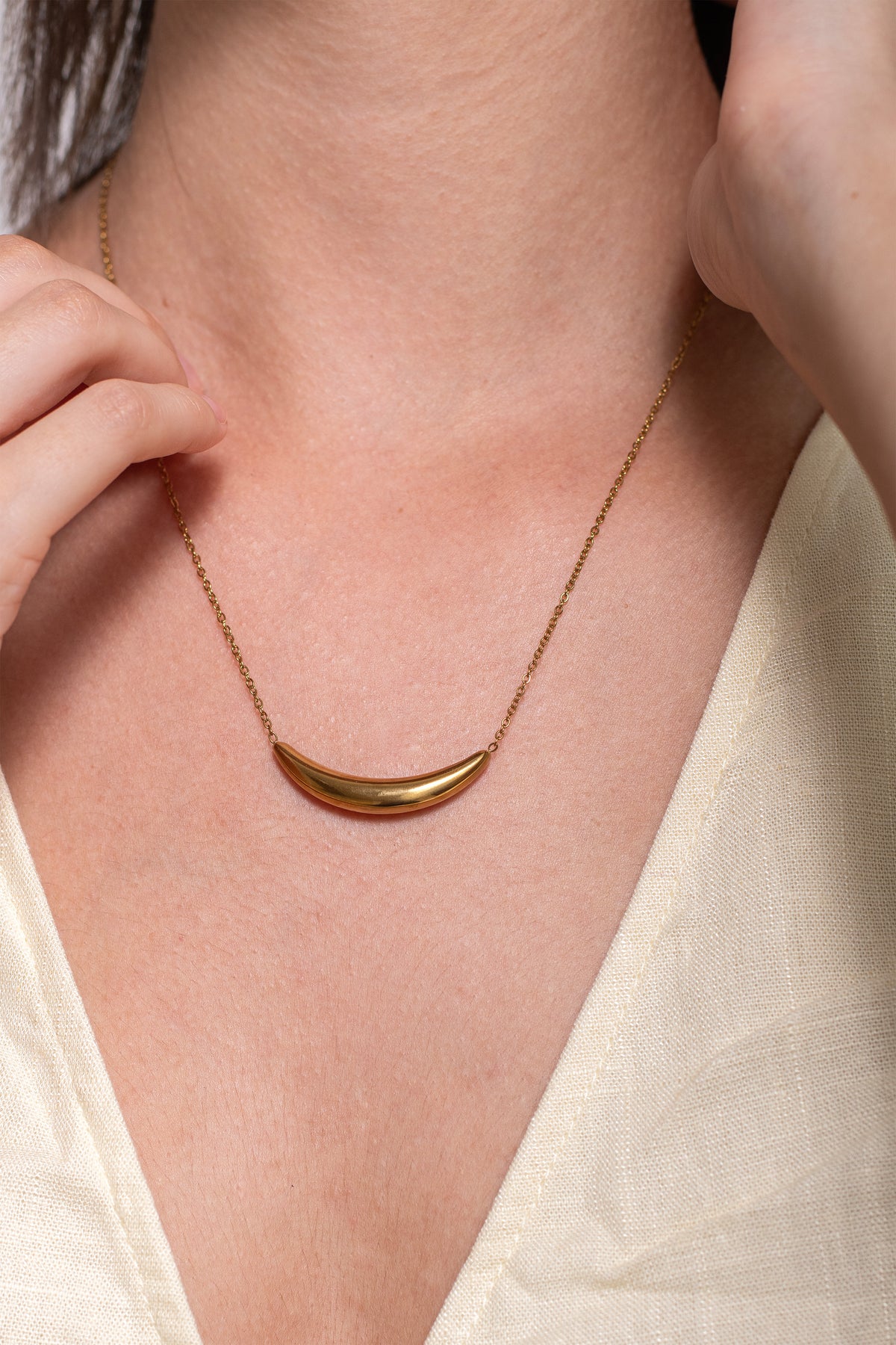Crescent Necklace - 18K Gold Plated