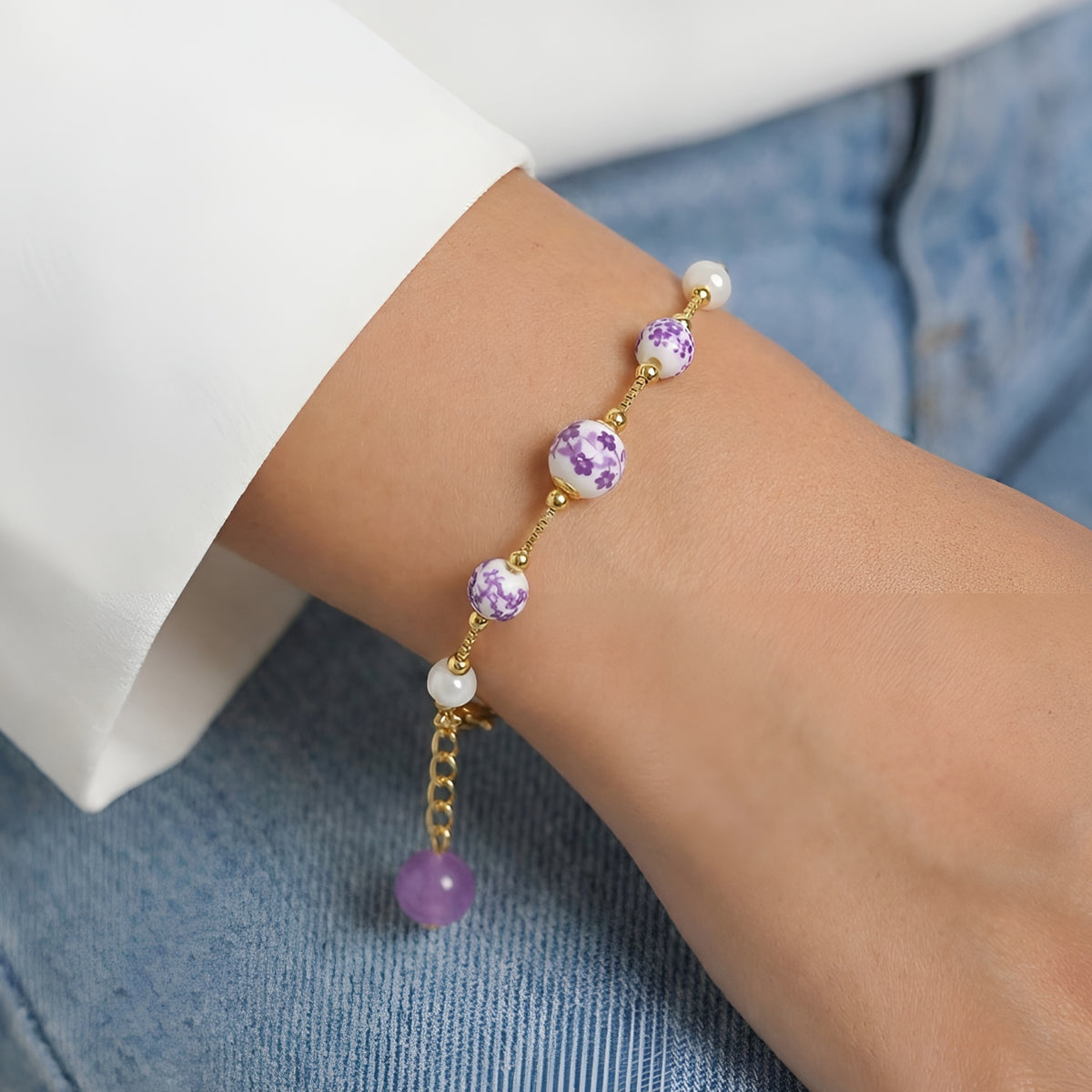 Capri Violet Bracelet - 18k Gold Plated image 2