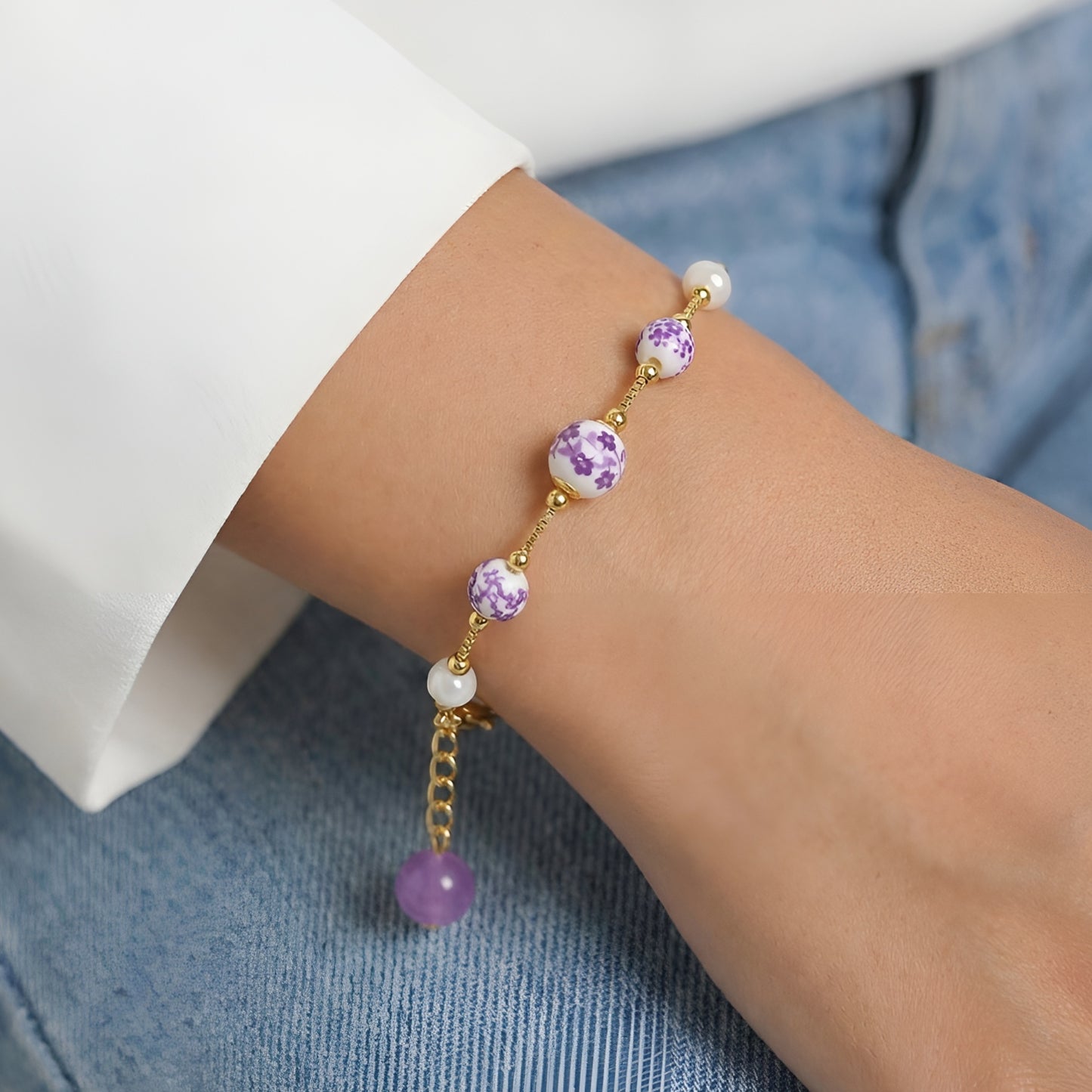 Capri Violet Bracelet - 18k Gold Plated