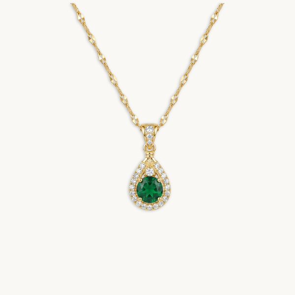 Aurora Green Necklace – 18K Gold Plated