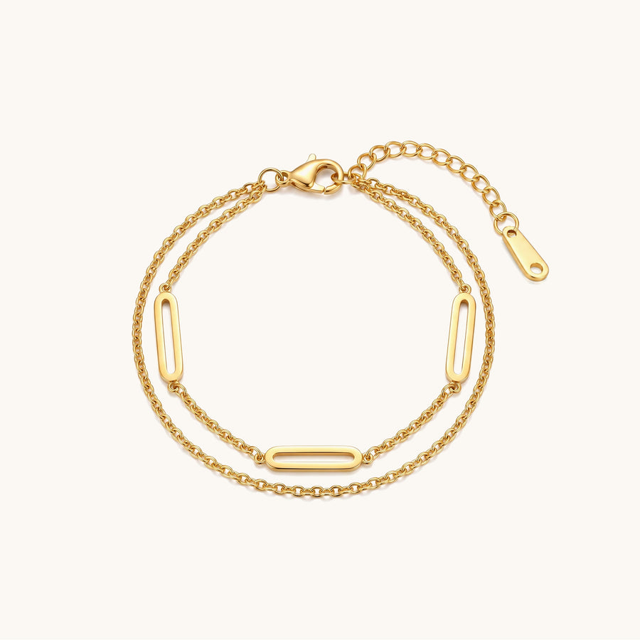 Modern Link Bracelet - 18K Gold Plated image 1