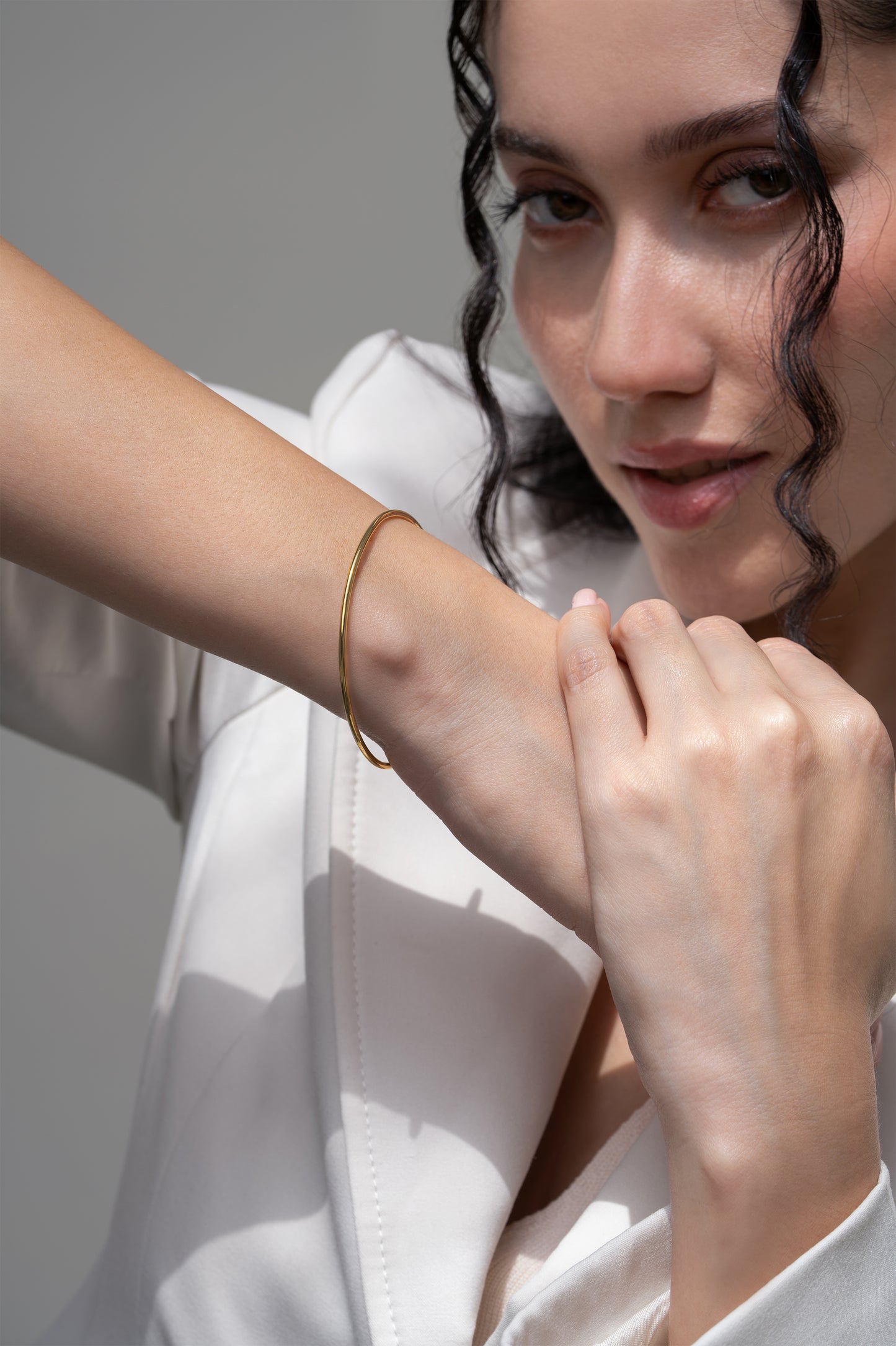 Classic Gold 2mm Bangle  - 18K Gold Plated