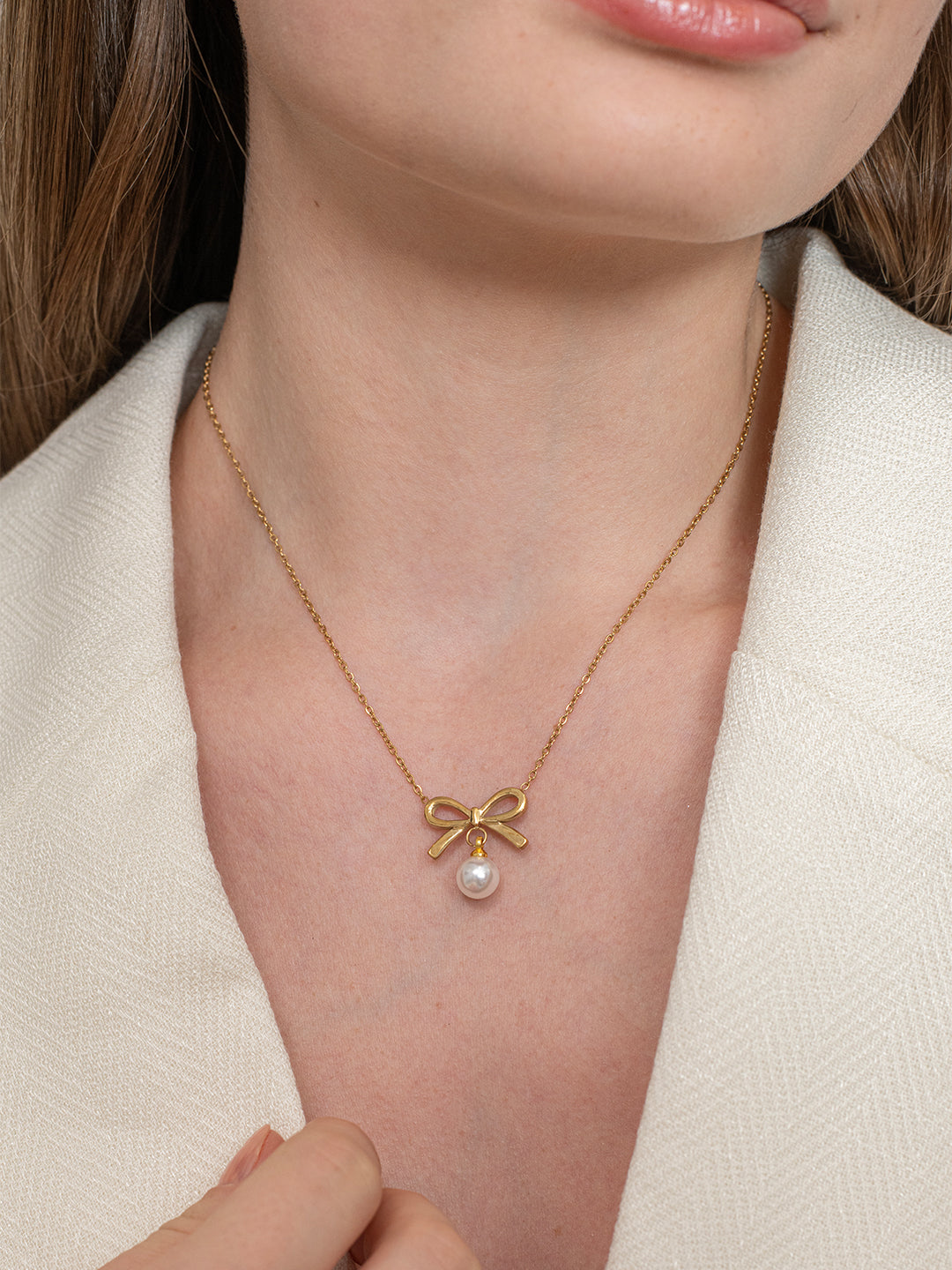 Adele Pearl Necklace – 18K Gold Plated image 3
