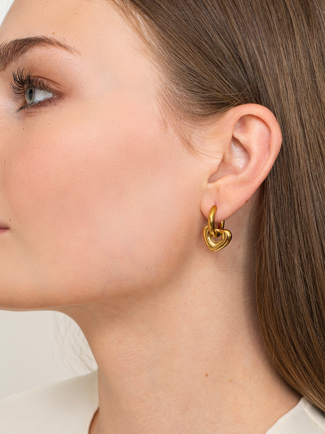 Puffy Love Earrings – 18K Gold Plated