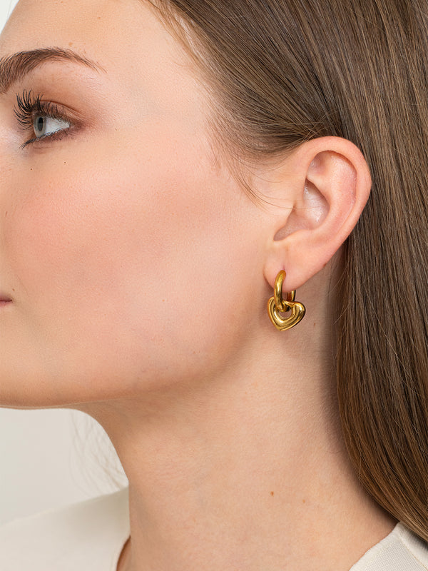 Puffy Love Earrings – 18K Gold Plated