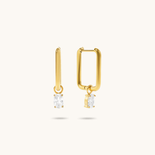 Sierra Diamond Hoops - 18K Gold Plated