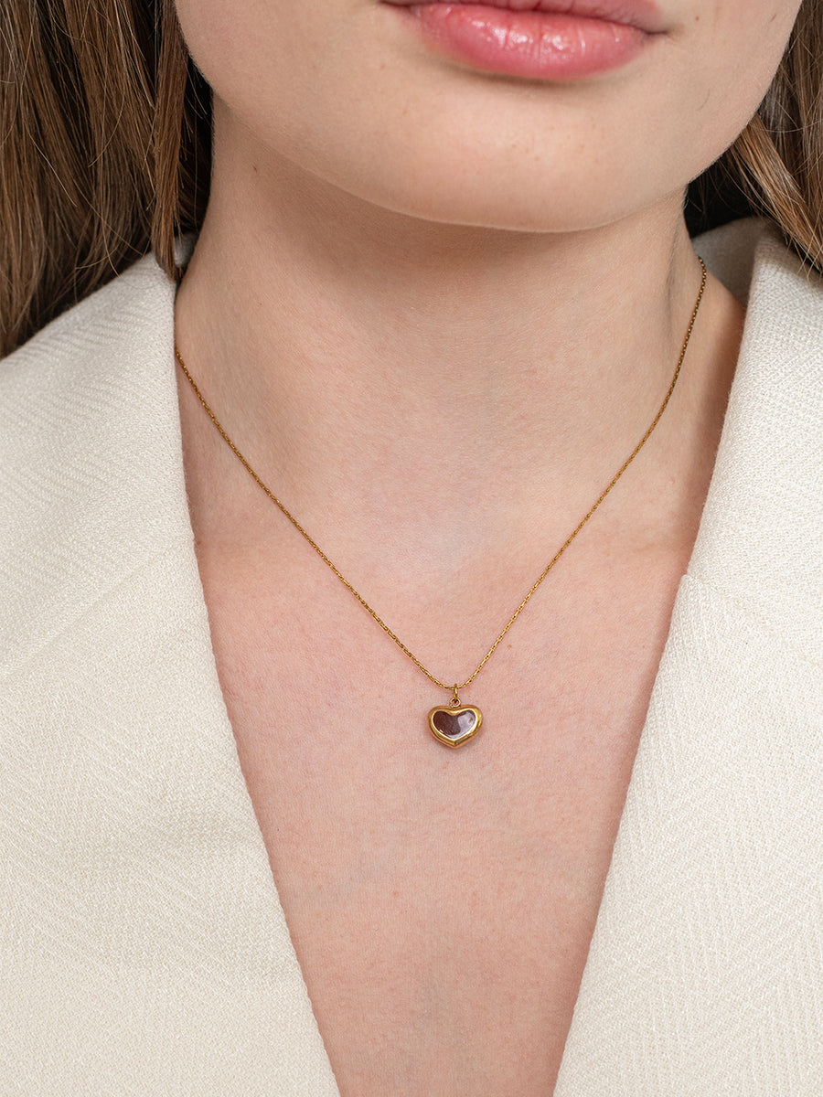 Velvet Heart Necklace – 18K Gold Plated image 4