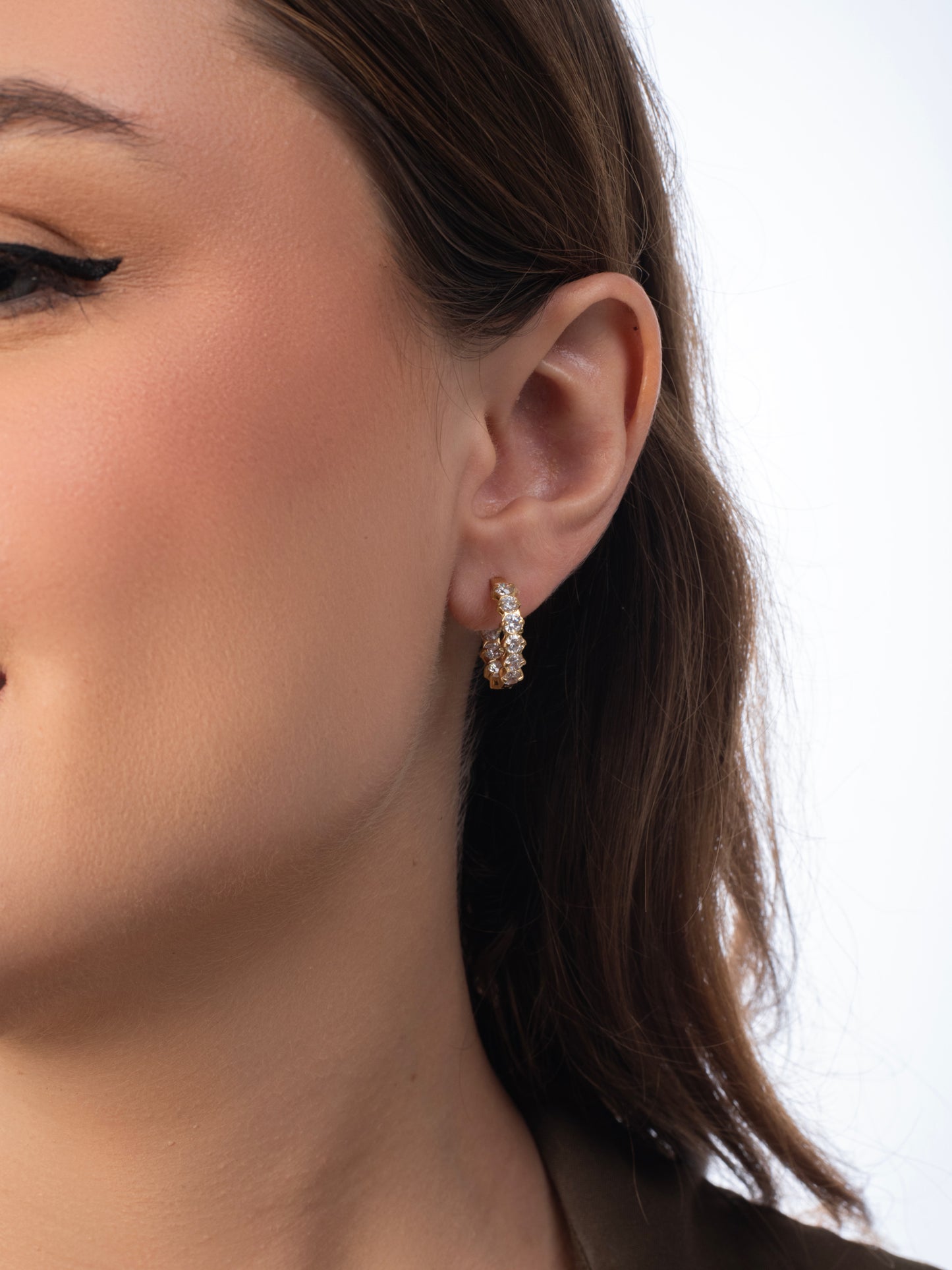 Juliana Diamond Hoops- 18K Gold Plated