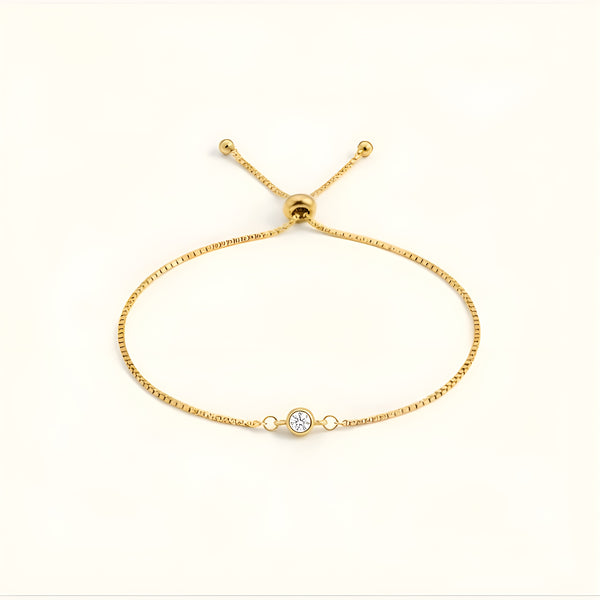Bria Diamond Adjustable Bracelet - 18K Gold Plated