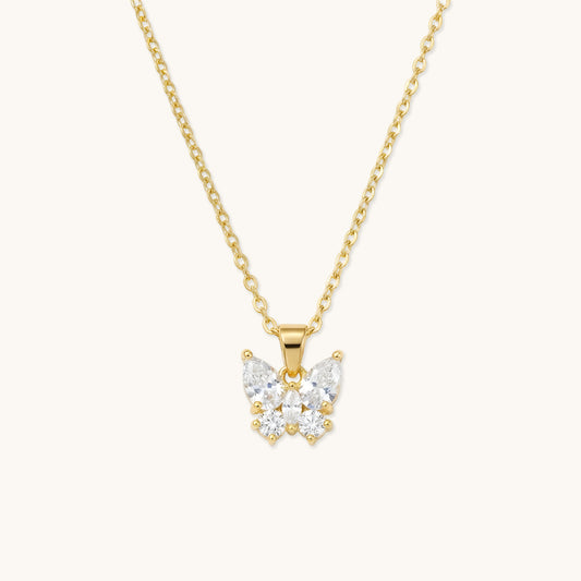 Butterfly Bloom Necklace - 18k Gold Plated