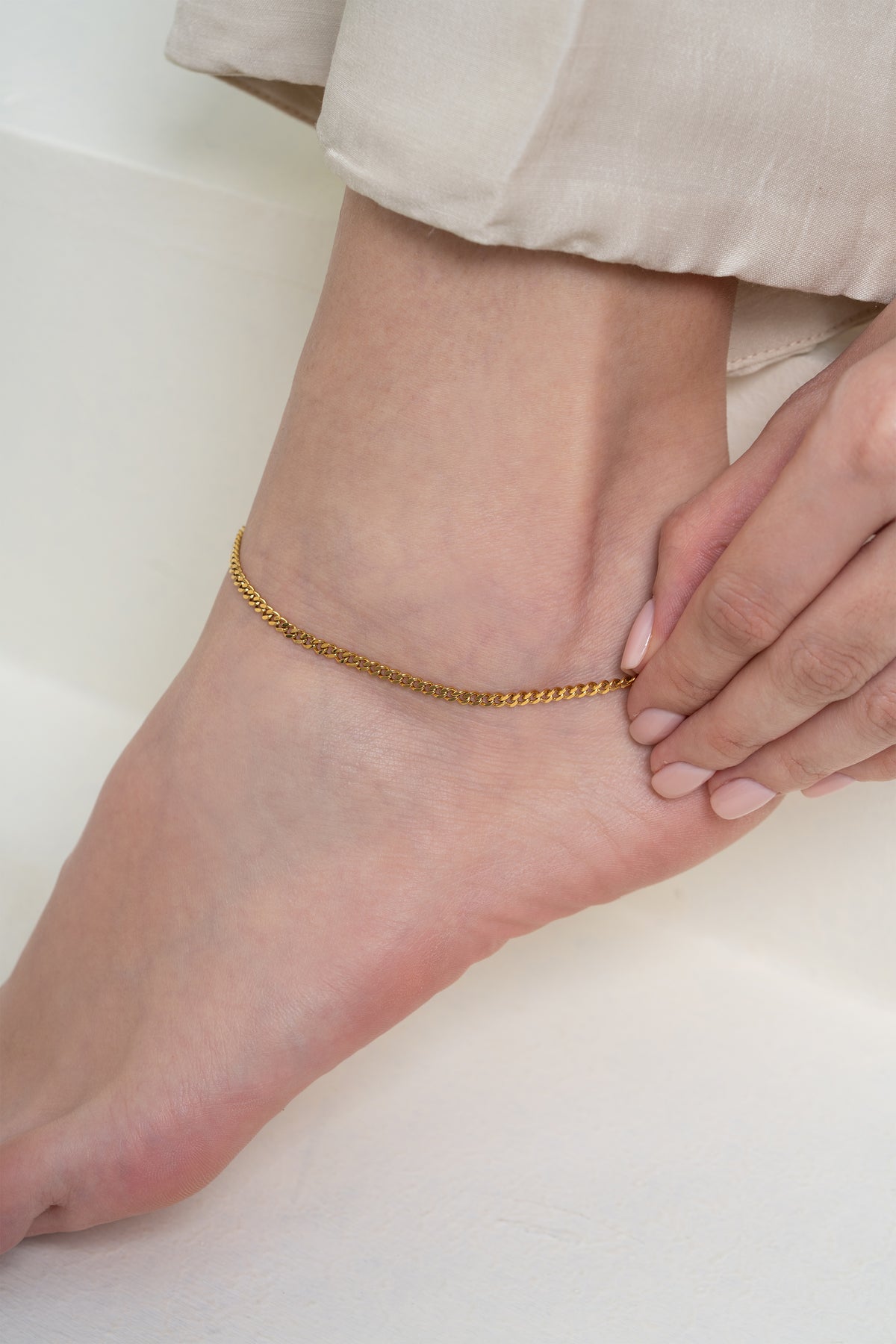 Gold Linkchain Anklet - 18K Gold Plated image 2