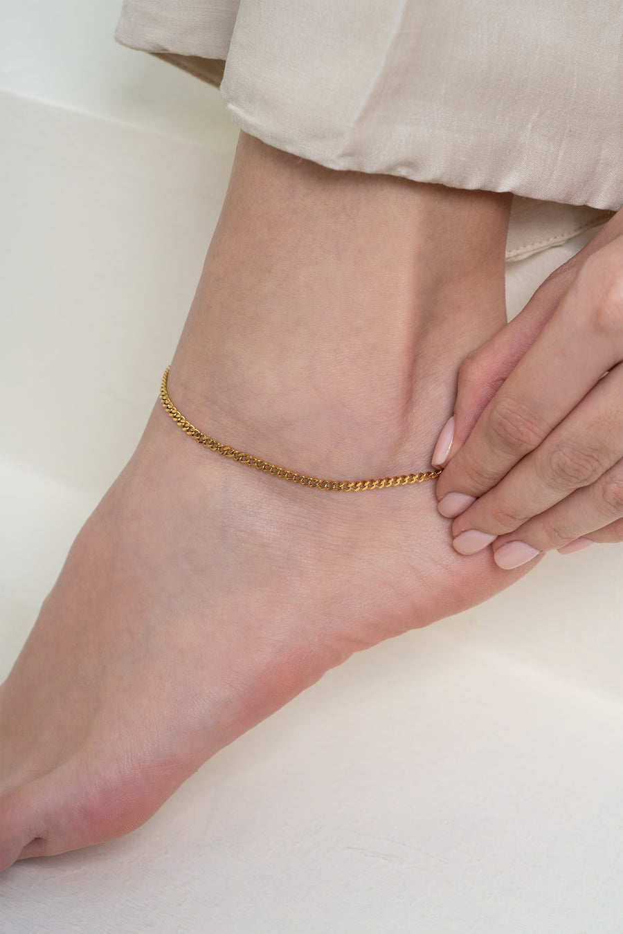 Gold Linkchain Anklet - 18K Gold Plated image 2