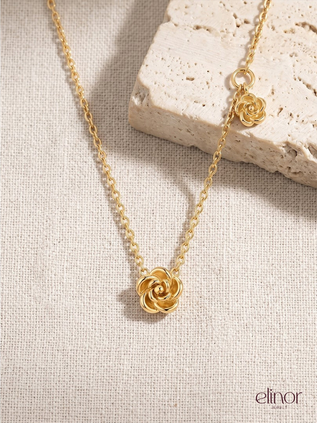 Roselle Necklace - 18K Gold Pleated image 2