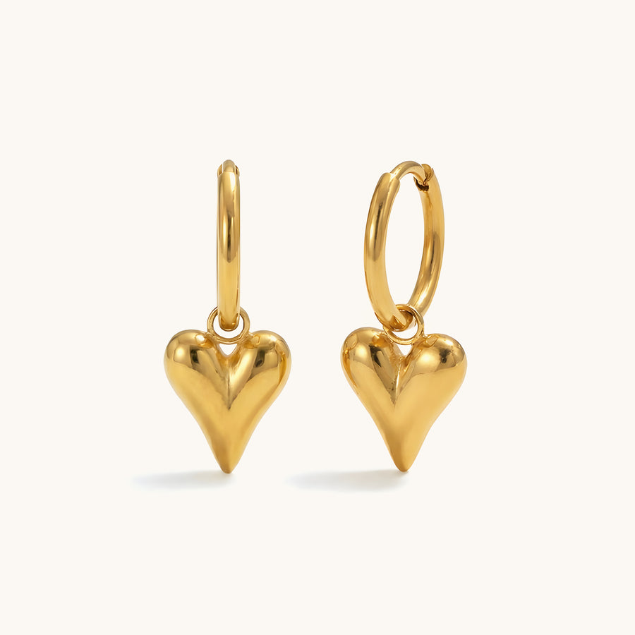 Cherish Heart Huggies - 18k Gold Plated image 1